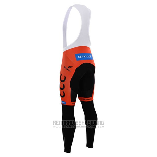 2015 Fahrradbekleidung CCC Shwarz und Orange Trikot Langarm und Tragerhose - zum Schließen ins Bild klicken